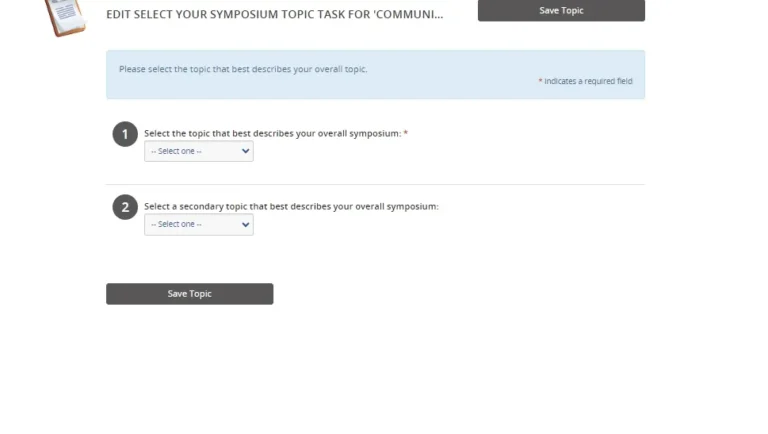 Task 3 – Select your topic